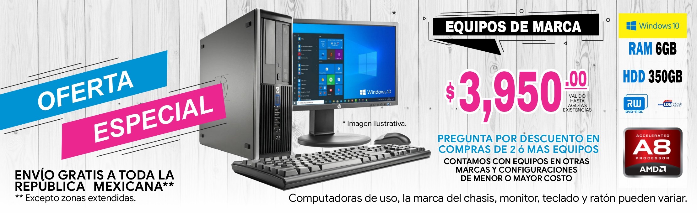 Computadora de escritorio hp amd-5500b